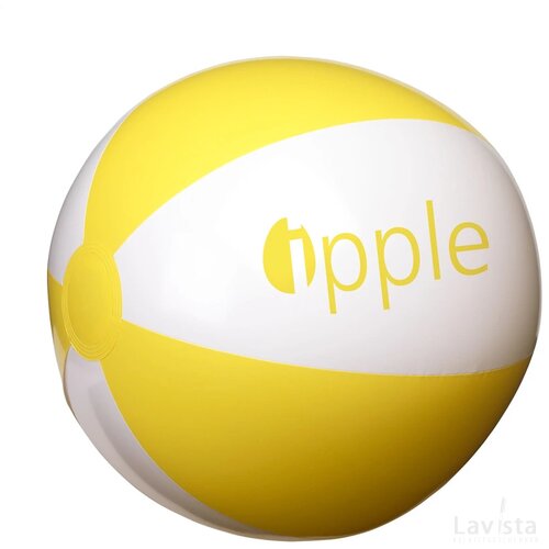 Beachball Ø 28 Cm Strandbal Wit/Geel