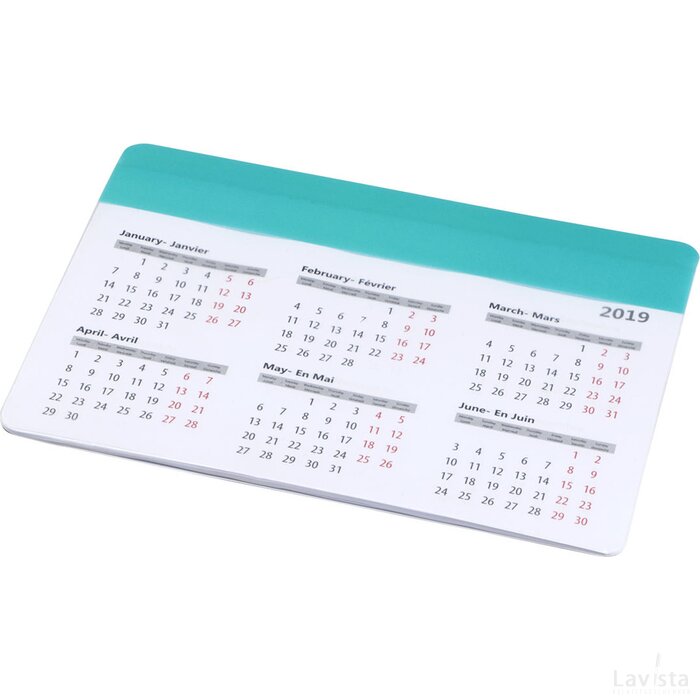 Chart muismat met kalender Mintgroen