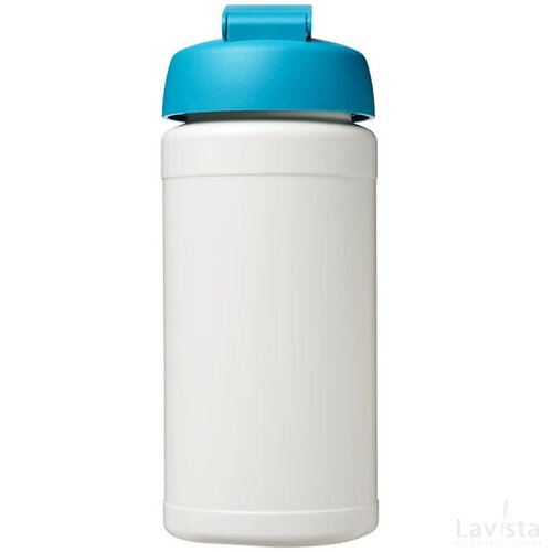 Baseline® Plus 500 ml sportfles met flipcapdeksel Wit,aqua Wit, Aqua Wit/Aqua