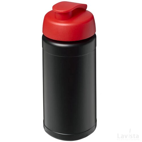 Baseline® Plus 500 ml sportfles met flipcapdeksel Zwart,Rood Zwart, Rood Zwart/Rood