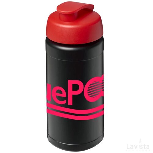 Baseline® Plus 500 ml sportfles met flipcapdeksel Zwart,Rood Zwart, Rood Zwart/Rood