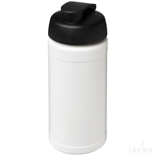 Baseline® Plus 500 ml sportfles met flipcapdeksel Wit,Zwart Wit, Zwart Wit/Zwart