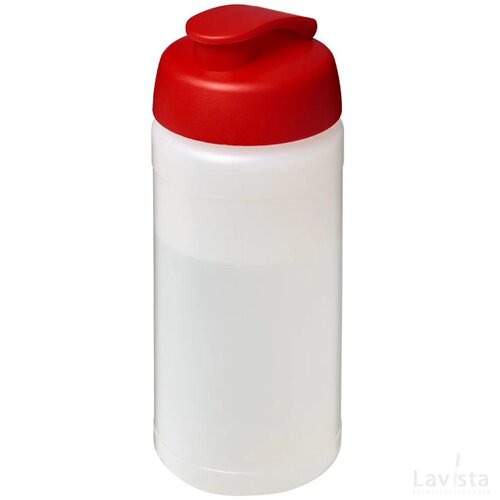 Baseline® Plus 500 ml sportfles met flipcapdeksel Transparant,Rood Transparant, Rood Transparant/Rood