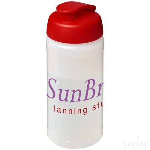 Baseline® Plus 500 ml sportfles met flipcapdeksel Transparant,Rood Transparant, Rood Transparant/Rood