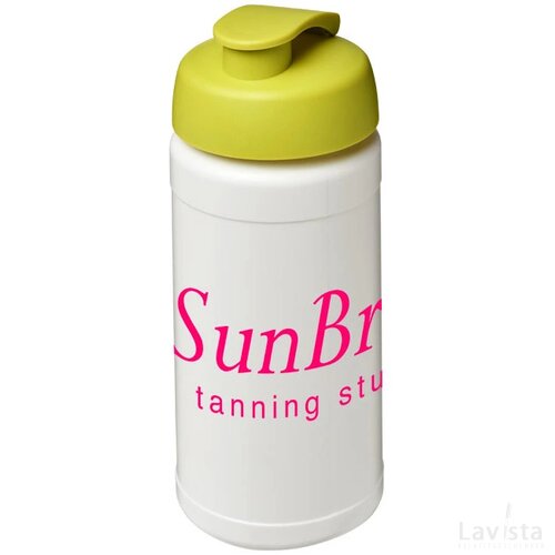 Baseline® Plus 500 ml sportfles met flipcapdeksel Wit,limegroen Wit,Lime Wit, Lime Wit/Lime