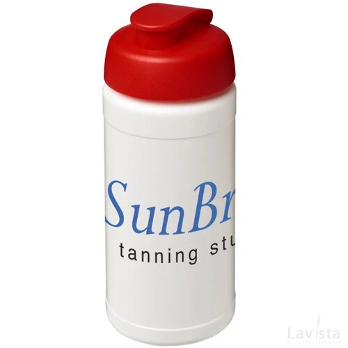 Baseline® Plus 500 ml sportfles met flipcapdeksel Wit,Rood Wit, Rood Wit/Rood
