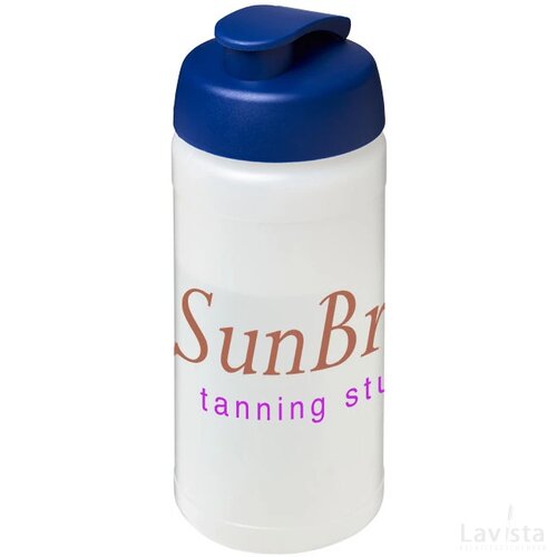 Baseline® Plus 500 ml sportfles met flipcapdeksel Transparant,blauw Transparant, Blauw Transparant/Blauw