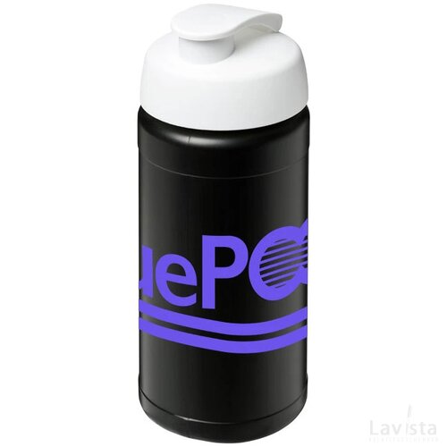 Baseline® Plus 500 ml sportfles met flipcapdeksel Zwart,Wit Zwart, Wit Zwart/Wit