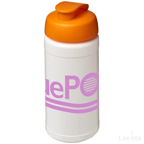 Baseline® Plus 500 ml sportfles met flipcapdeksel Wit,Oranje Wit, Oranje Wit/Oranje