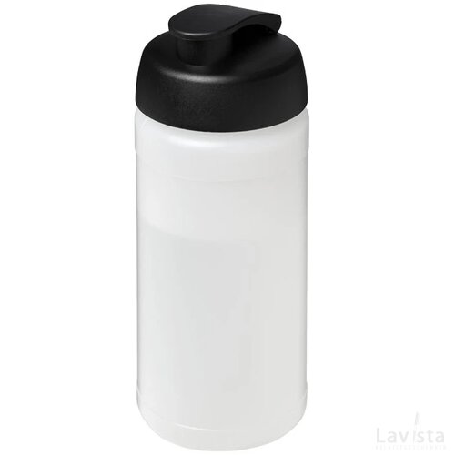 Baseline® Plus 500 ml sportfles met flipcapdeksel Transparant,Zwart Transparant, Zwart Transparant/Zwart