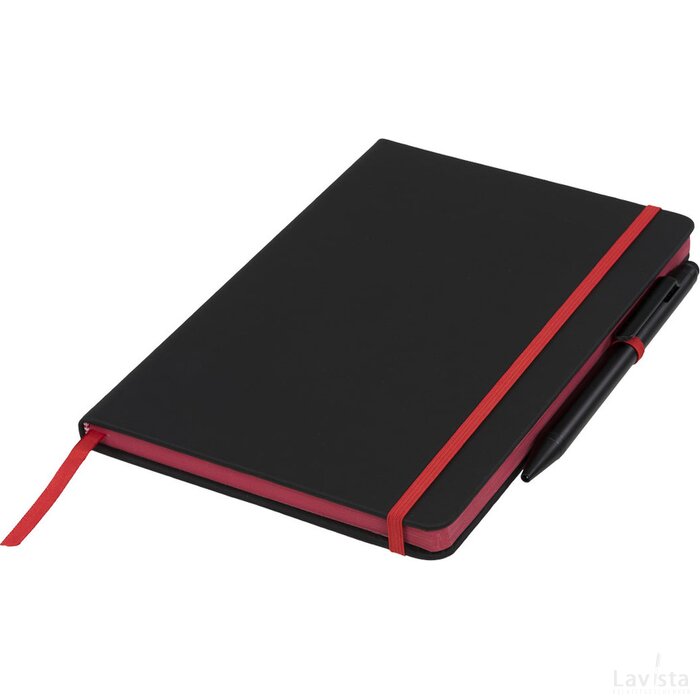 Noir Edge medium notitieboek Zwart,Rood Zwart, Rood Zwart/Rood