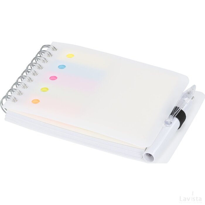 Kent notitieboek met sticky notes en pen Wit