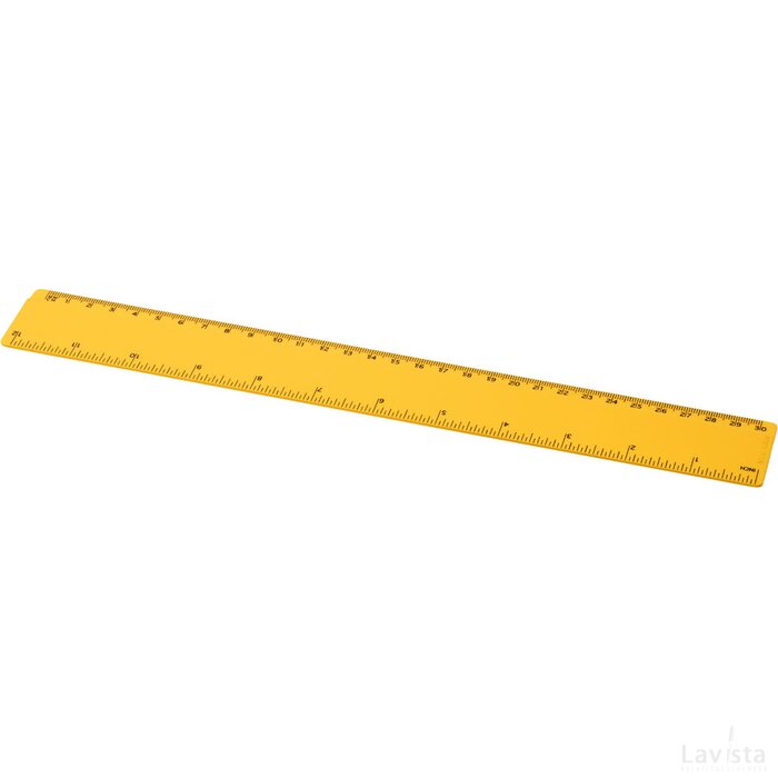 Renzo 30 cm kunststof liniaal geel Geel