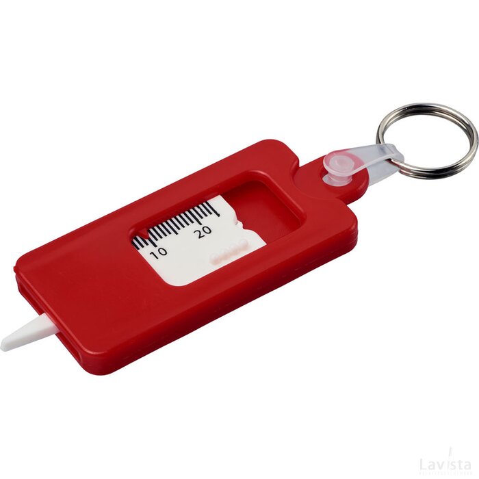 Check it bandenprofielmeter met sleutelring Rood
