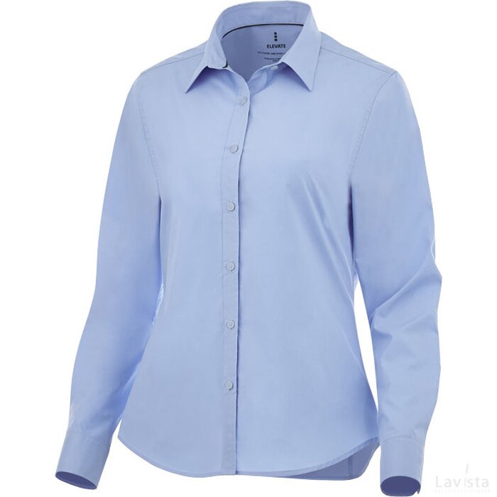 Hamell stretch dames blouse met lange mouwen Lichtblauw