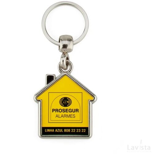 Sleutelhanger huisje metaal