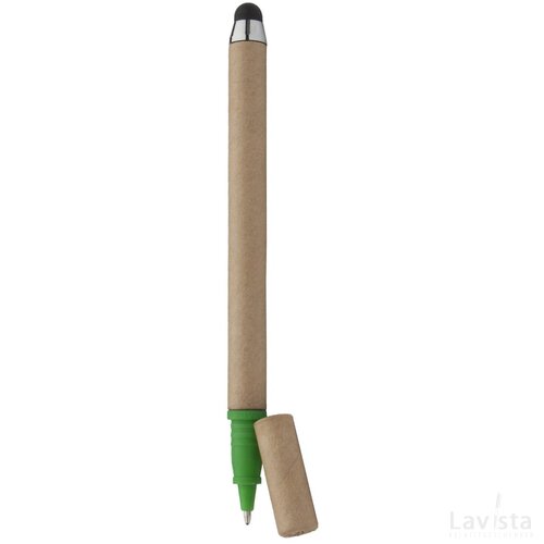 Ecotouch Gerecyclede Papieren Stylus Met Balpen Bruin