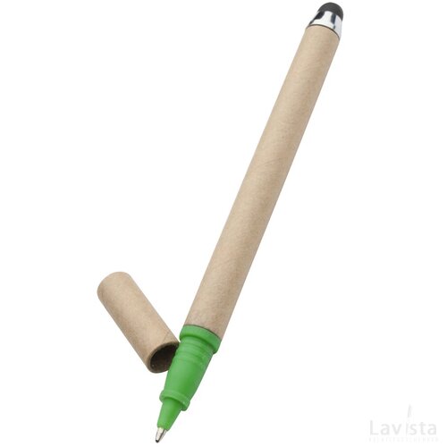 Ecotouch Gerecyclede Papieren Stylus Met Balpen Bruin