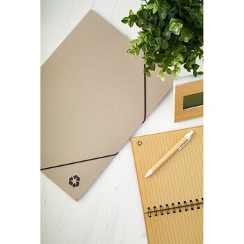 Gerecycled documentenmap met touw Naturel