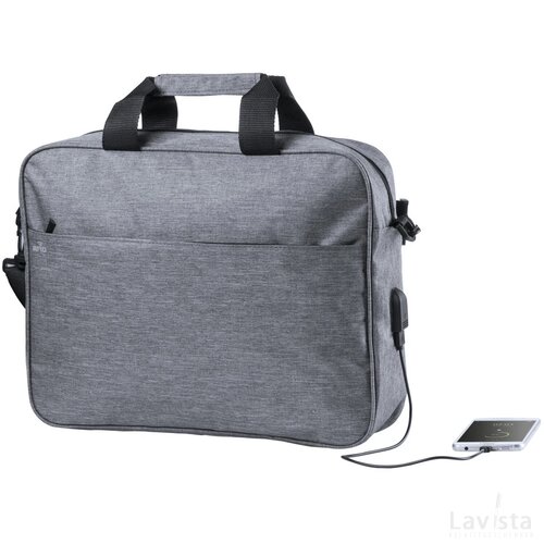 Lenket Documenten Tas Donker Grijs