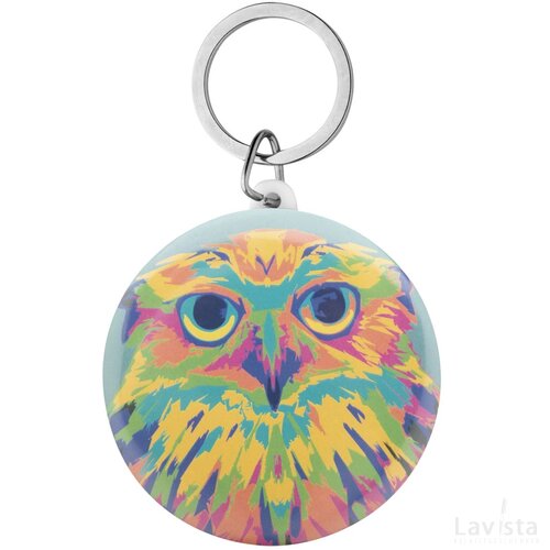 Keybadge Maxi Button Sleutelhanger Met Pin Wit