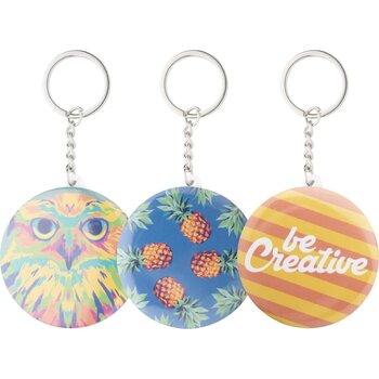 Keybadge Bottle Button Sleutelhanger Met Pin Wit