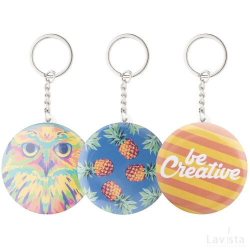 Keybadge Bottle Button Sleutelhanger Met Pin Wit