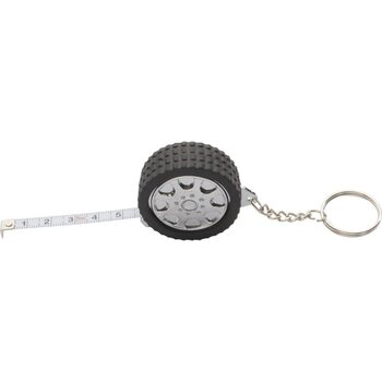 Wheel Sleutelhanger Met Meetlint Zwart