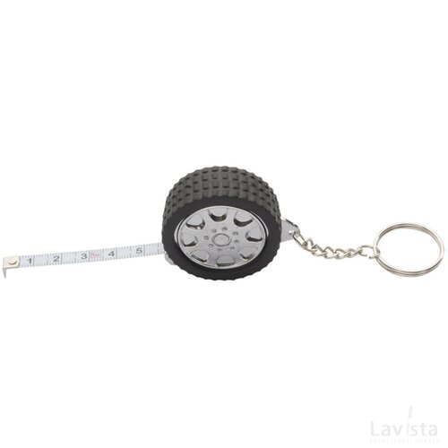 Wheel Sleutelhanger Met Meetlint Zwart