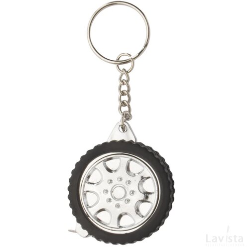 Wheel Sleutelhanger Met Meetlint Zwart