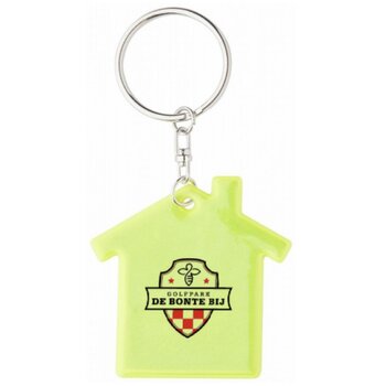Veiligheids sleutelhanger in huis vorm Geel