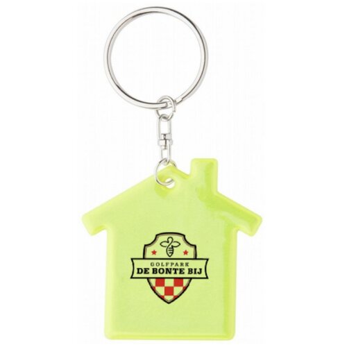Veiligheids sleutelhanger in huis vorm Geel