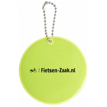 Ronde reflecterende sleutelhanger Geel