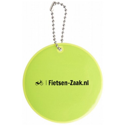 Ronde reflecterende sleutelhanger Geel