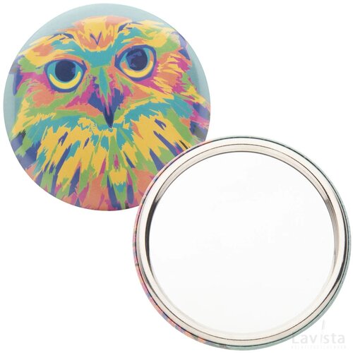 Beautybadge Button Met Pin En Spiegel Zilver