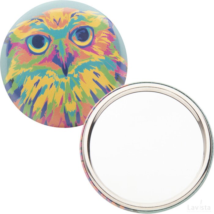 Beautybadge Button Met Pin En Spiegel Zilver