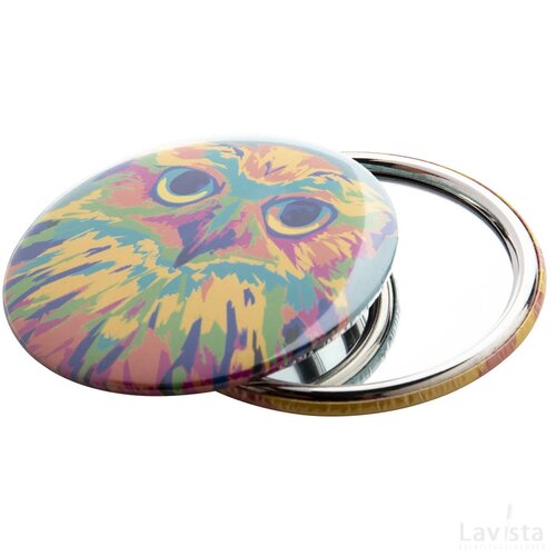 Beautybadge Button Met Pin En Spiegel Zilver