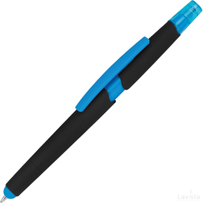 Pen met een tektstmarker lichtblauw