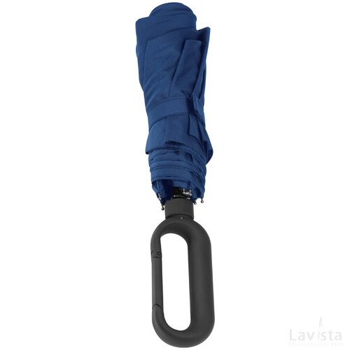 Automtische paraplu met greep als karabijnhaak blauw
