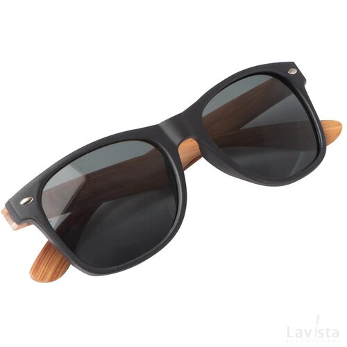 Zonnebril met bamboe effect beige