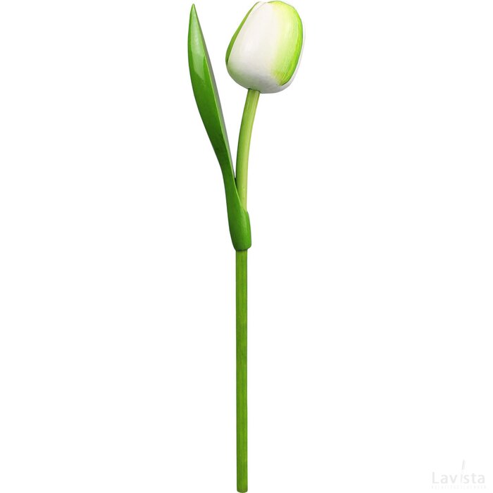 Tulip on a stem 34 cm ( big ), white green