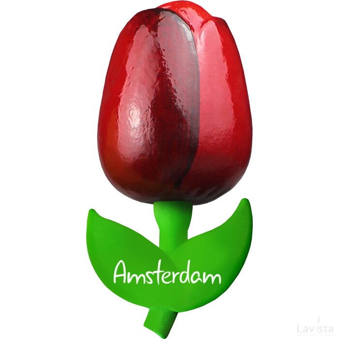 Tulip magnet 9 cm ( big ), red aubergine Amsterdam