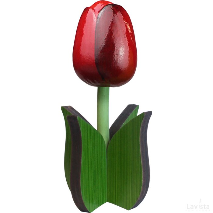 Tulip on leaf 14 cm, red aubergine