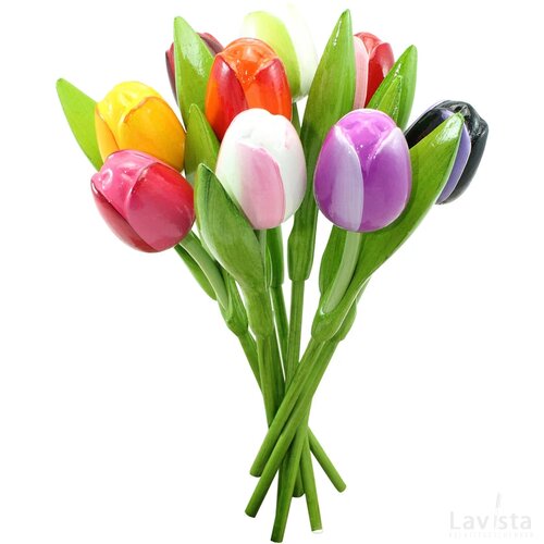 Tulip bouquette 34 cm ( big ) in bag, multi colour
