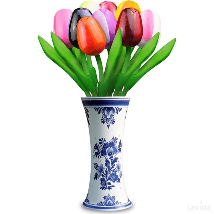 9 Tulips (small) in Delfts blue vase