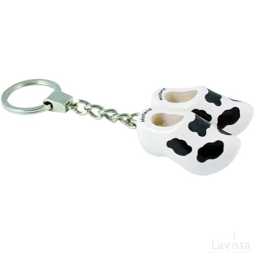 Keychain 2 shoes, white cow