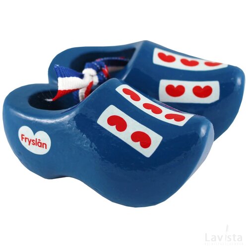 Pair wooden shoes 8 cm, blue Frisian flag