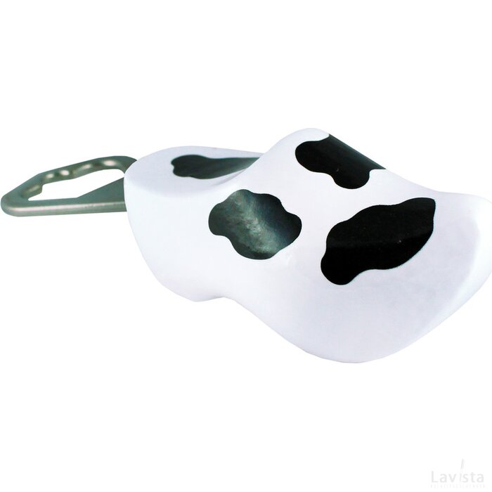 Bottle opener 8,5 cm, white cow