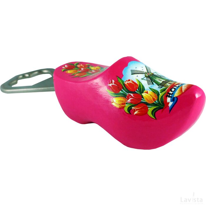 Bottle opener 8,5 cm, pink tulip
