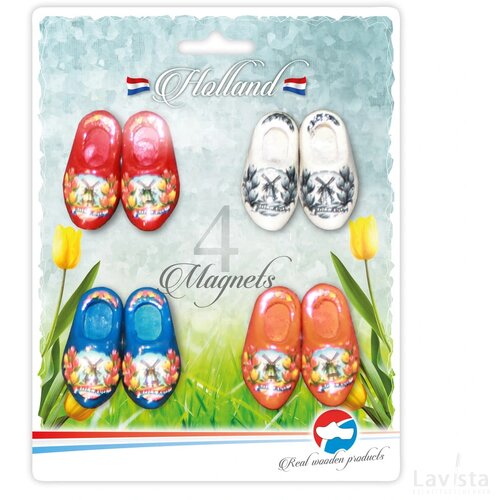 Blister 4 magnets 2 shoes 4 cm, rd,db,bl,or
